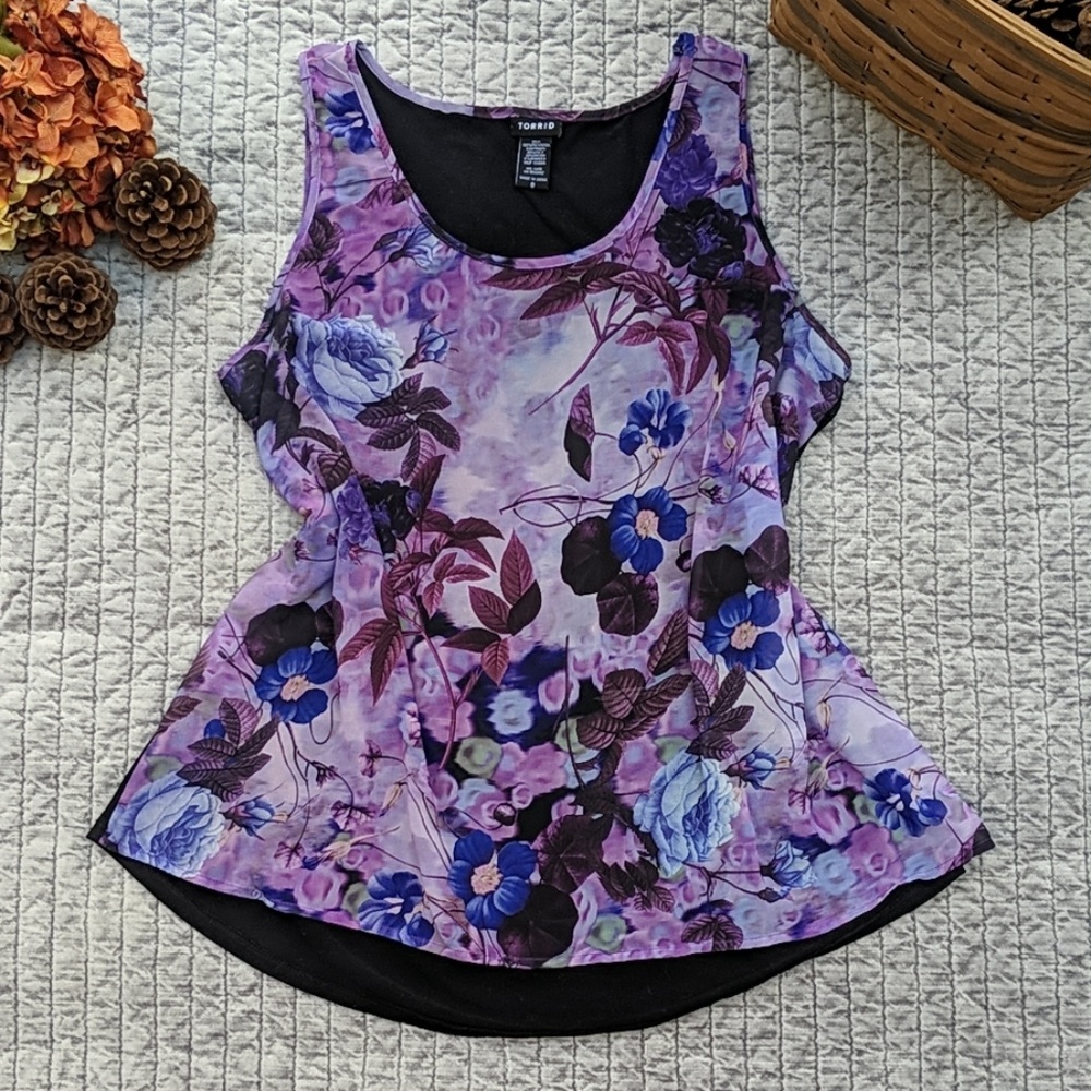 Torrid chiffon tank blouse